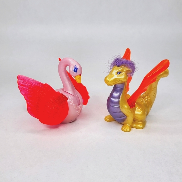 Vintage 1996 Littlest Pet Shop McDonald's Swan & Dragon Figures LPS - Picture 1 of 6